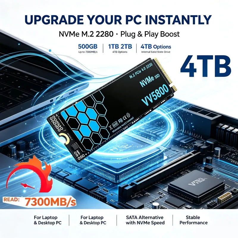 قرص SSD NVMe M.2 VV5800 بسرعة  - مراجعة Ssd 500Gb وسعره